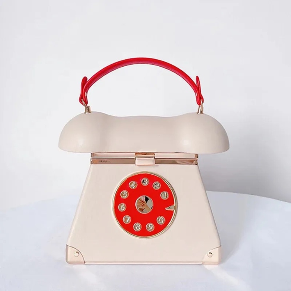 NWT American Bee Cream and Red Retro Telephone Mini Bag
